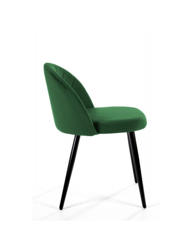 Scaun bucatarie/living, Akord, Brandy, catifea, otel, verde, 50x54x77 cm