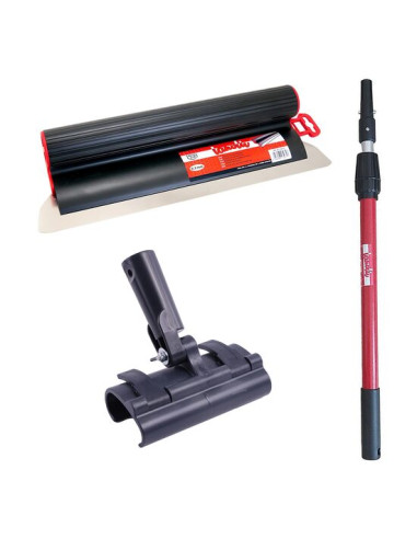 Set gletiera profesionala, inox, 40 cm x 0.3 mm, adaptor, maner prelungitor 0.73-1.2 m, Lanoliv