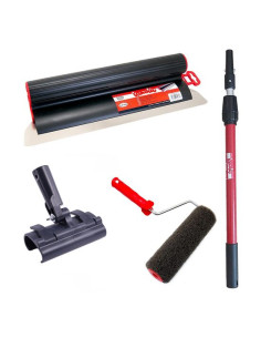 Set gletiera profesionala, inox, 60 cm x 0.3 mm, adaptor, maner prelungitor 0.73-1.2 m, rola gletuit, Lanoliv