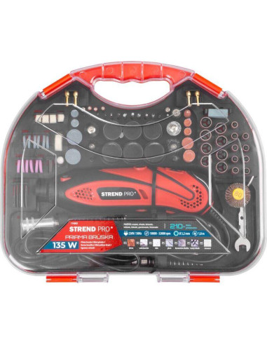 Mini polizor cu accesorii, trusa, 135 W, Strend Pro