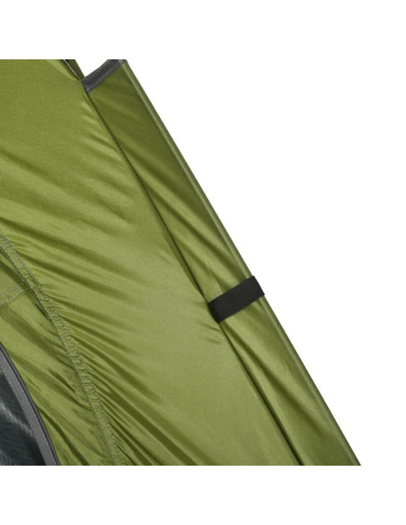 Cort camping, 4 persoane, impermeabil, cu geanta, deschidere automata, verde si maro, 210x210x135 cm