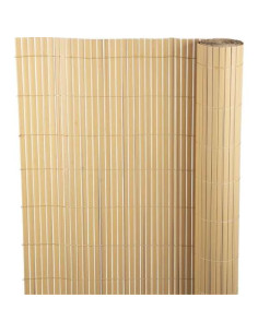 Paravan Decorativ Mercaton din PVC, Imitatie Bambus Natural, pentru Delimitare Spatii Exterioare, Rezistent UV, 1300 g/m2, 3 x 1