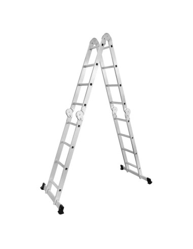 Scara aluminiu, multifunctionala, rabatabila, 4 tronsoane, 4 trepte, max 125 kg, 1.18-4.46 m