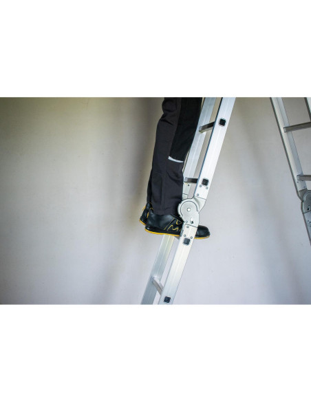 Scara aluminiu, multifunctionala, rabatabila, 4 tronsoane, 4 trepte, max 125 kg, 1.18-4.46 m
