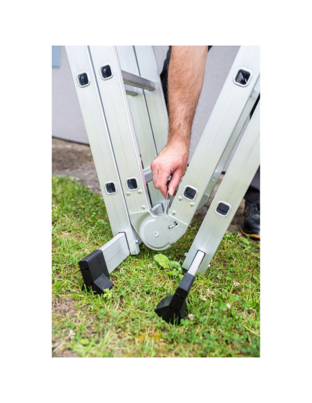 Scara aluminiu, multifunctionala, rabatabila, 4 tronsoane, 4 trepte, max 125 kg, 1.18-4.46 m