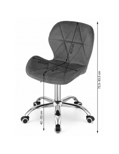 Scaun de birou, Artool, Avola, rotativ, catifea, maro, 53.5x55x72.5-86.5 cm