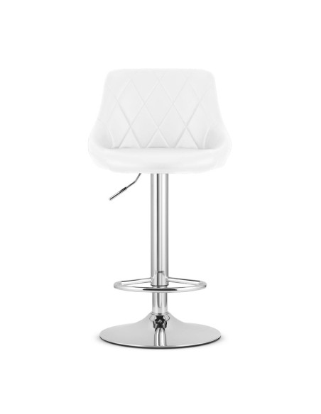 Scaun de bucatarie/bar, Artool, Kast, rotativ, piele ecologica, alb si argintiu, 45.5x48.5x85-105 cm