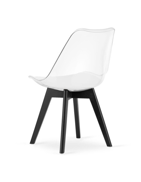 Scaun bucatarie/living, Artool, Mark, PP, transparent si negru, 49x43x82 cm