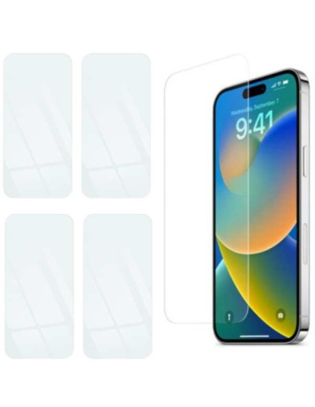 Set 5 Folii de Protectie Mercaton pentru Iphone 16 Pro, Grosime 0.3 mm, Clear View, Accessorii Montaj Incluse