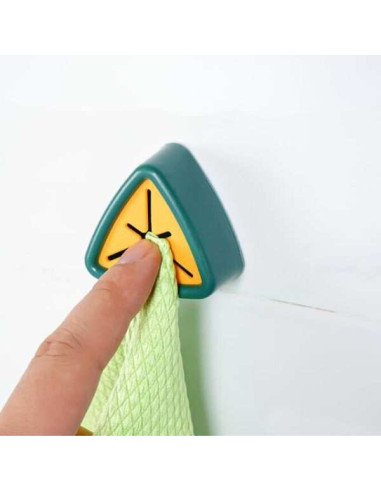 Set 10 Agatatori pentru Prosoape, Mercaton, Autoadezive, Impermeabile, Montaj pe Perete, Sistem Push Free, Verde