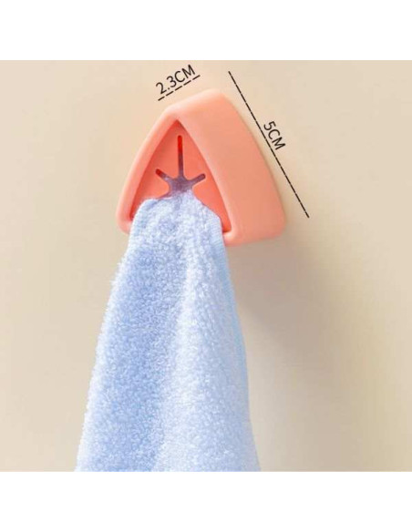 Set 10 Agatatori pentru Prosoape, Mercaton, Autoadezive, Impermeabile, Montaj pe Perete, Sistem Push Free, Roz