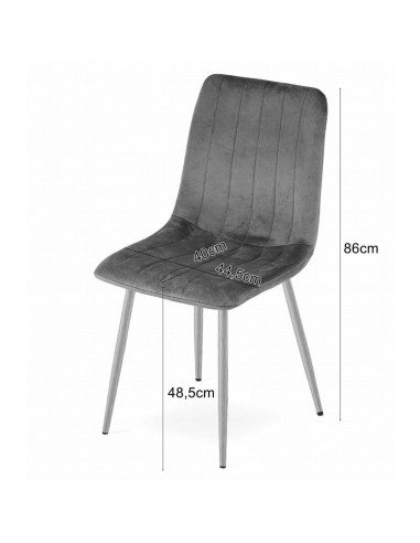 Set 4 scaune bucatarie/living, Artool, Lava, catifea, metal, bej deschis, 45x55x86 cm