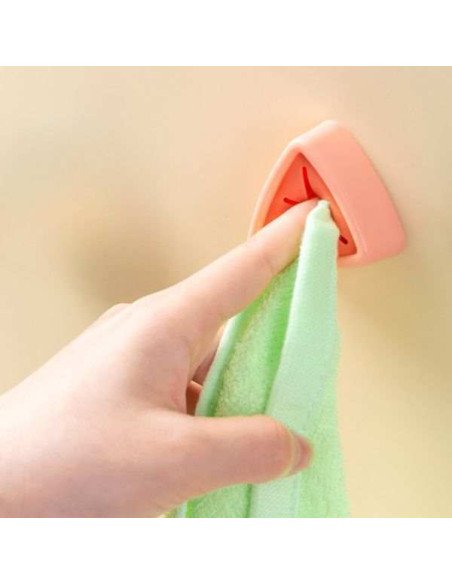 Set 10 Agatatori pentru Prosoape, Mercaton, Autoadezive, Impermeabile, Montaj pe Perete, Sistem Push Free, Roz