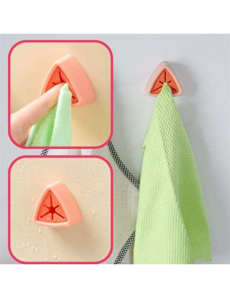 Set 10 Agatatori pentru Prosoape, Mercaton, Autoadezive, Impermeabile, Montaj pe Perete, Sistem Push Free, Roz