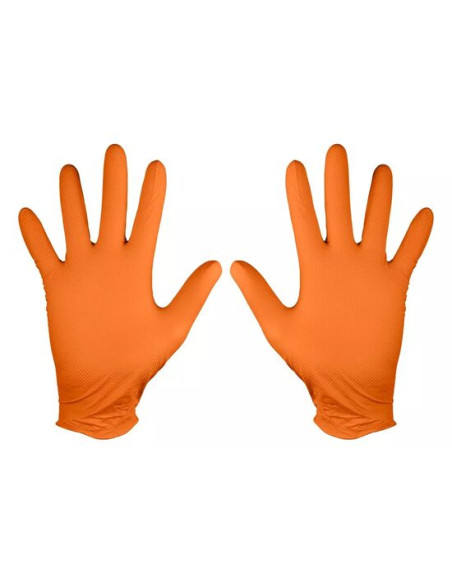 Manusi nitril, unica folosinta, portocaliu, set 50 buc, marimea M, NEO