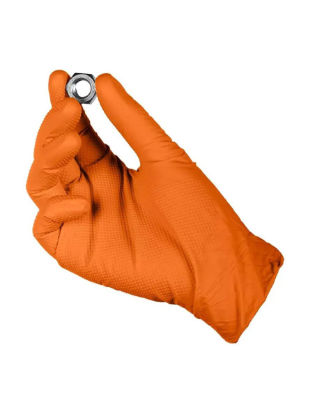 Manusi nitril, unica folosinta, portocaliu, set 50 buc, marimea M, NEO