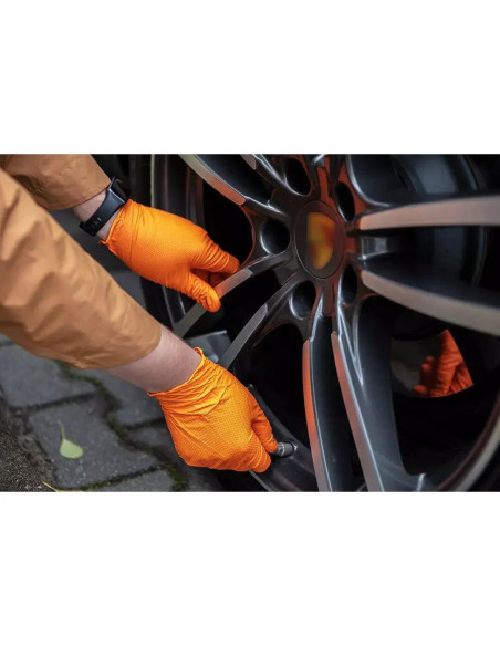 Manusi nitril, unica folosinta, portocaliu, set 50 buc, marimea M, NEO