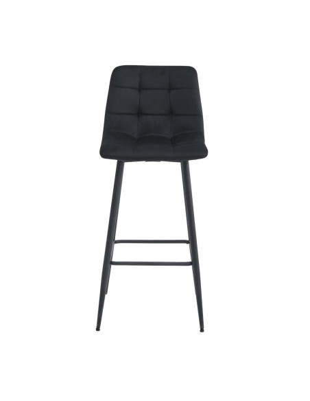 Set 2 scaune de bucatarie/bar, Artool, Arceto, catifea, otel, negru, 43.5x32.5x104 cm