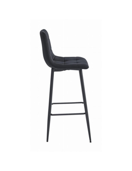Set 2 scaune de bucatarie/bar, Artool, Arceto, catifea, otel, negru, 43.5x32.5x104 cm