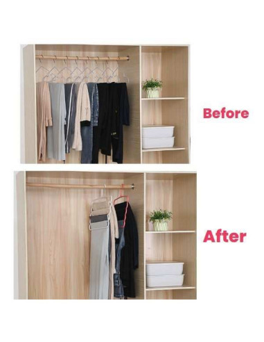 Set 20 Umerase Mercaton din Plastic, cu 5 Pozitii, Pentru Pantaloni, Fuste sau Cravate, 31 x 31 cm, Albastru