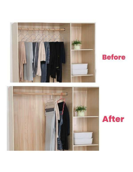 Set 20 Umerase Mercaton din Plastic, cu 5 Pozitii, Pentru Pantaloni, Fuste sau Cravate, 31 x 31 cm, Albastru