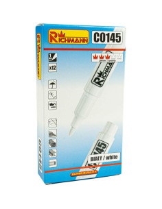 Marker permanent, 1 mm, alb, subtire, Richmann 2