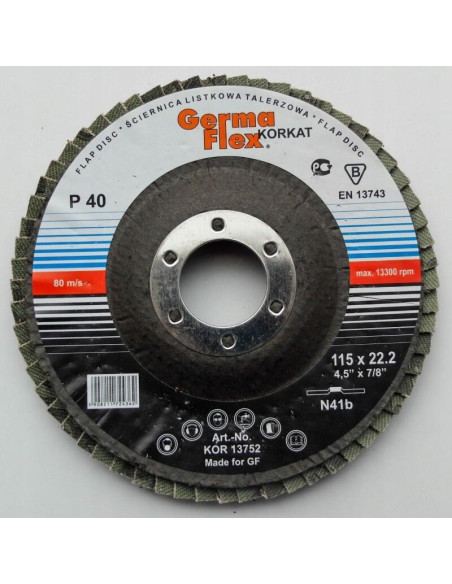 Abraziv lamelar frontal, P40, 115 mm