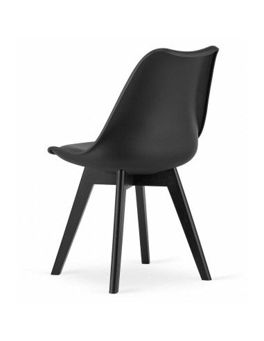 Set 4 scaune bucatarie/living, Artool, Mark, PP, negru, picioare negre, 49x55.5x82.5 cm