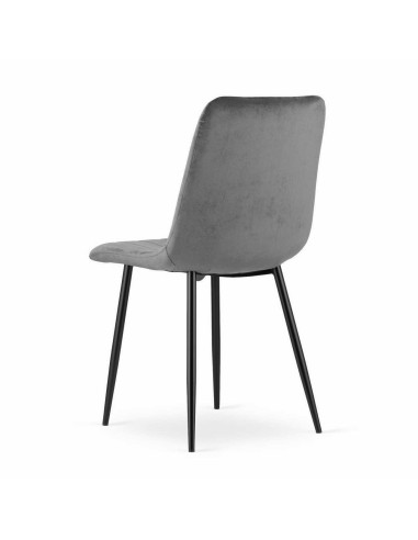 Set 4 scaune bucatarie/living, Artool, Lava, catifea, metal, gri si negru, 43x51x90 cm
