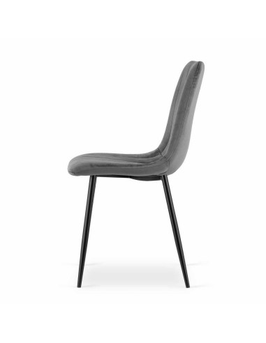 Set 4 scaune bucatarie/living, Artool, Lava, catifea, metal, gri si negru, 43x51x90 cm