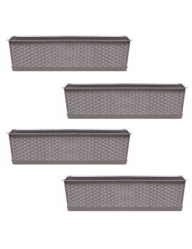 Set 4 jardiniere decorative, cafeniu, 68.5x17.3x15 cm, Ratolla Case P