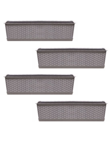 Set 4 jardiniere decorative, cafeniu, 68.5x17.3x15 cm, Ratolla Case P