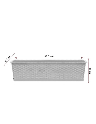 Set 4 jardiniere decorative, cafeniu, 68.5x17.3x15 cm, Ratolla Case P