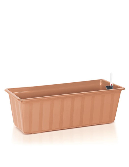 Set 4 jardiniere decorative cu sistem de irigare, 11 L, 60x18x14 cm, maro, Prosperplast