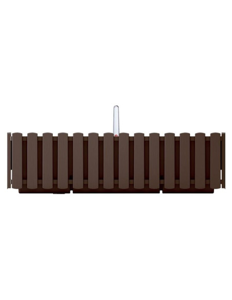Set 3 jardiniere decorative cu suport metalic, sistem irigare,​​​​​​​ maro, 58x18x16.2 cm, Boardee Fencycase W