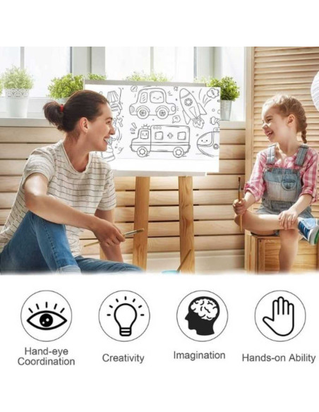 Hartie Auto-adeziva si Decupabila pentru Desenat si Colorat, Model Masini si 48 Markere cu 2 Capete si Geant de Depozitare