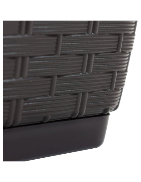Set 4 jardiniere decorative, Prosperplast, imitatie ratan, maro, 49.2x17.2x17.4 cm