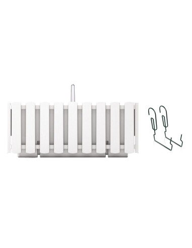 Set 4 jardiniere decorative cu suport metalic, sistem irigare,​​​​​​​ alb, 38x18x16.2 cm, Boardee Fencycase W