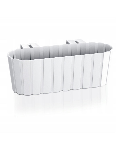 Set 4 jardiniere decorative cu suport de plastic, alb, 4.9 L, 38.3x21.2x13 cm, Boardee Hook