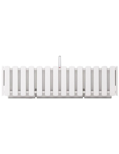 Set 2 jardiniere decorative cu suport metalic, sistem irigare,​​​​​​​ alb, 58x18x16.2 cm, Boardee Fencycase W