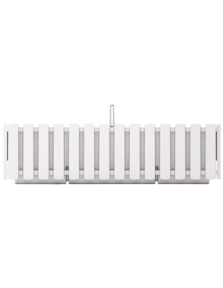 Set 2 jardiniere decorative cu suport metalic, sistem irigare,​​​​​​​ alb, 58x18x16.2 cm, Boardee Fencycase W