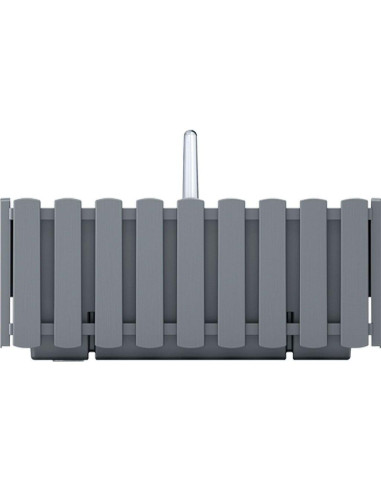 Set 2 jardiniere decorative cu suport metalic, sistem irigare,​​​​​​​ gri, 38x18x16.2 cm, Boardee Fencycase W