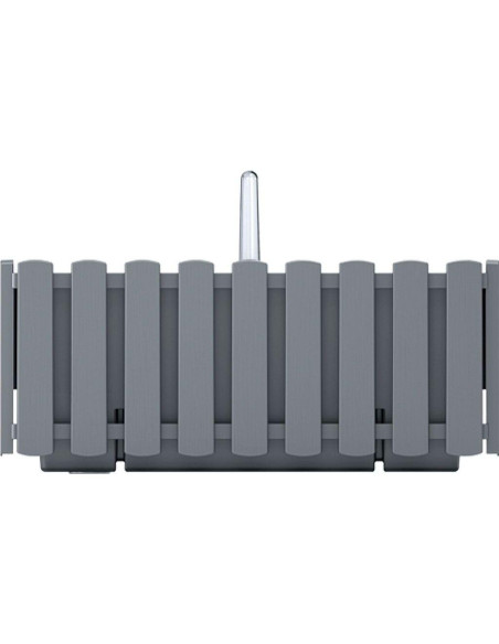 Set 2 jardiniere decorative cu suport metalic, sistem irigare,​​​​​​​ gri, 38x18x16.2 cm, Boardee Fencycase W