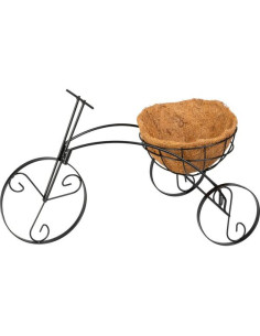 Suport metalic pentru ghiveci flori, Strend Pro, model bicicleta cu cos, 30x48x30 cm
