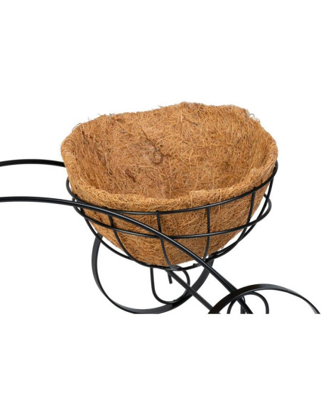 Suport metalic pentru ghiveci flori, Strend Pro, model bicicleta cu cos, 30x48x30 cm