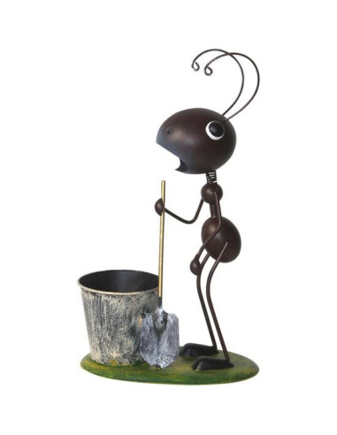 Decoratiune gradina, MagicHome, furnica cu lopata si galeata, metalica, 25x14x44 cm