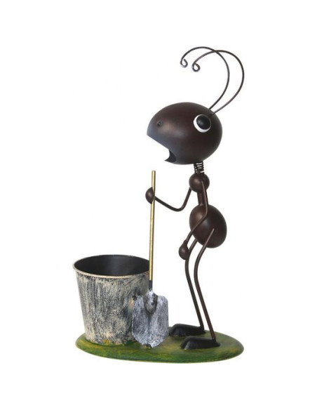 Decoratiune gradina, MagicHome, furnica cu lopata si galeata, metalica, 25x14x44 cm