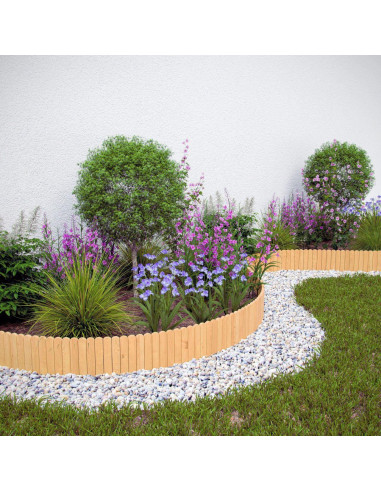 Gard de gradina decorativ din lemn, natur, 200x20 cm