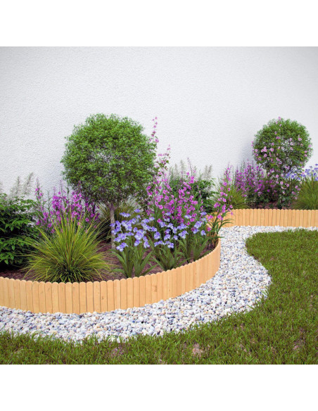 Gard de gradina decorativ din lemn, natur, 200x20 cm