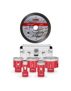 Carote diamantate profesionale, M14, set 5 buc, 20-68 mm, cu disc diamantat subtire, 125 mm